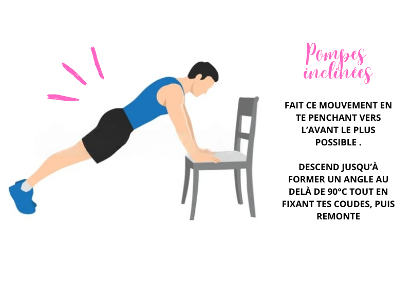 Meilleur exercice biceps sans matériel _ pompes inclinés