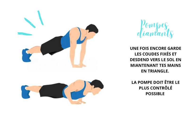 Meilleur exercice triceps sans matériel _ pompes diamants