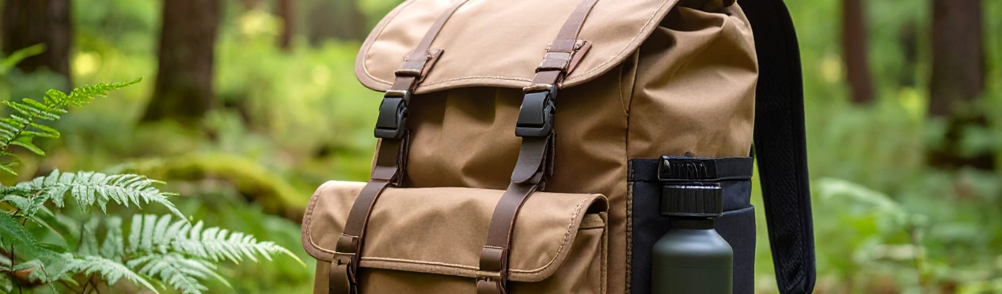 kit de survie au milieu d'une forêt